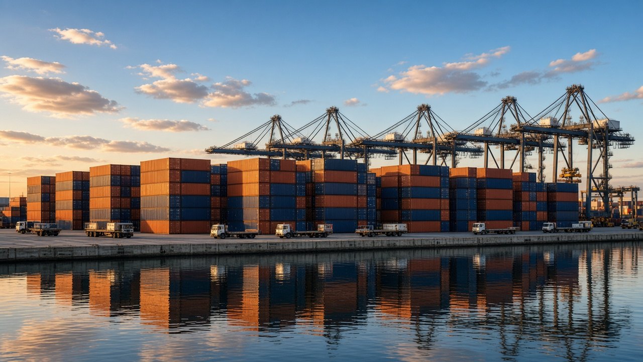 Containers at a commercial terminal.