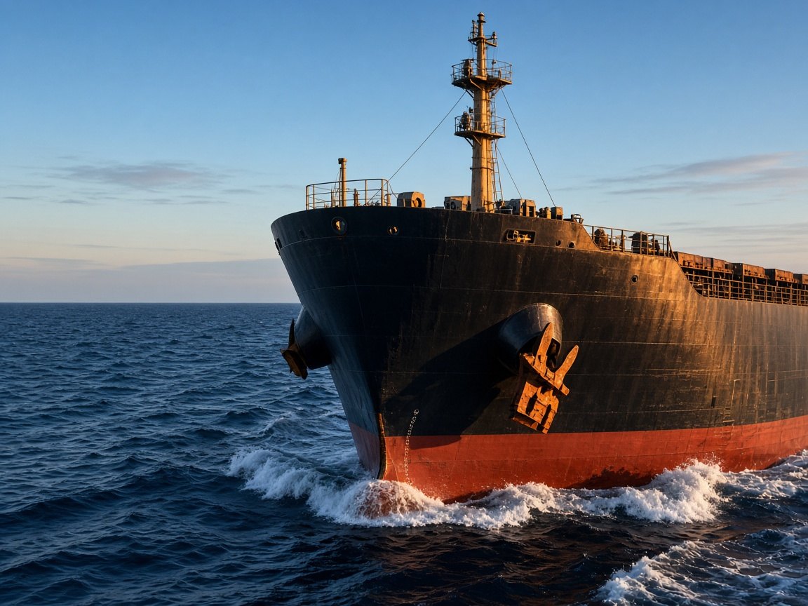 Bulk vessel on open water.